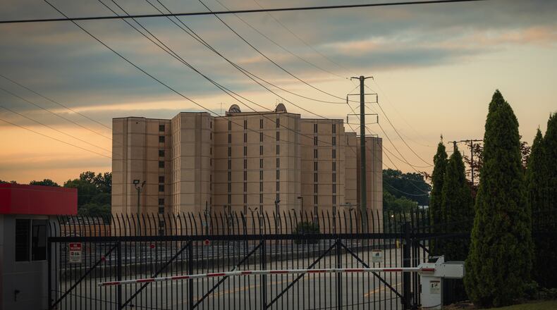 FILE — The Fulton County Jail in Atlanta, on Aug.10, 2023. Harrison William Prescott Floyd, who once led a group called Black Voices for Trump, was held longer at an Atlanta jail after turning himself in, apparently because he showed up to his booking without a lawyer. (Audra Melton/The New York Times)