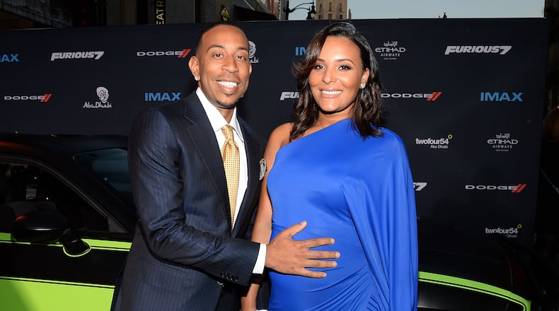 HOLLYWOOD, CA - APRIL 01: Actor/recording artist Ludacris (L) and Eudoxie Agnan attend the Furious 7 Los Angeles Premiere Sponsored by Dodge at TCL Chinese 6 Theatres on April 1, 2015 in Hollywood, California. (Photo by Michael Kovac/Getty Images for Dodge)
