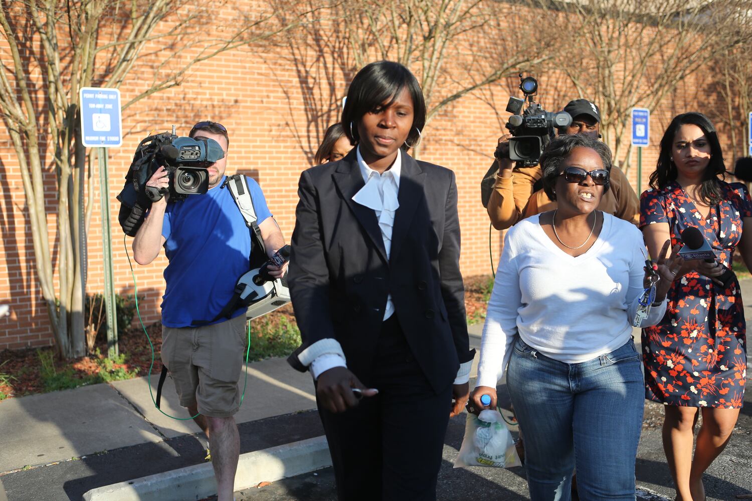APS educators and their attorneys at Fulton County Jail