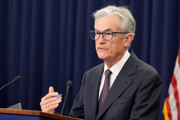 Federal Reserve Board Chairman Jerome Powell speaks during a news conference at the Federal Reserve in Washington, Wednesday, June 18, 2025. (AP Photo/Mark Schiefelbein)