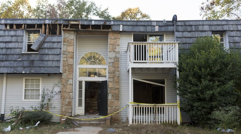Abandoned apartments in the Creekside Forest Apartment complex in Decatur, Georgia, on Monday, November 21, 2016. (DAVID BARNES / DAVID.BARNES@AJC.COM)