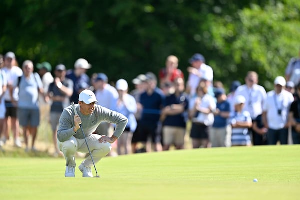 Northern Ireland's Rory McIlroy on day three of the Scottish Open 2025 at The Renaissance Club, North Berwick, Scotland, Saturday July 12, 2025. (Malcolm Mackenzie/PA via AP)
