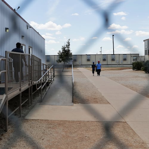 FILE -The ICE South Texas Family Residential Center in Dilley, Texas, is seen, Aug. 23, 2019. (AP Photo/Eric Gay, File)