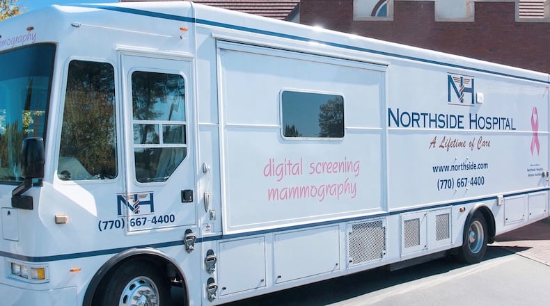 Northside Hospital Healthcare System is bringing its ScreenAtlanta Mobile Mammography Thursday, Jan. 27 outside Kroger at 12870 Highway 9 in Milton.