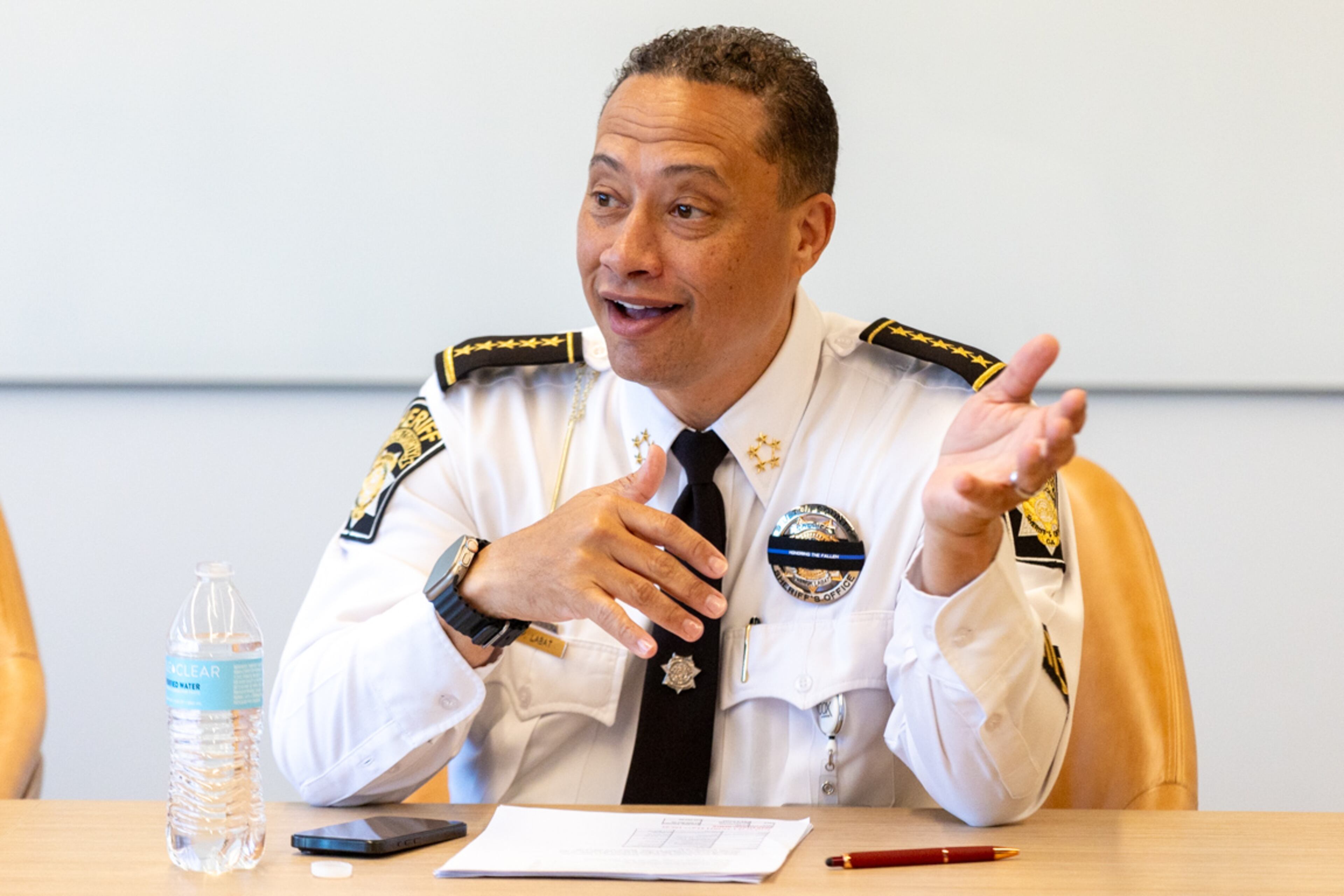 Sheriff Patrick Labat has a long-standing feud with the County Commission and has pushed for years for a new jail. (Steve Schaefer/AJC 2024)