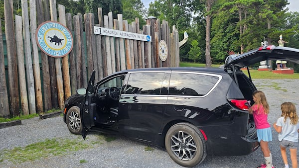 Chris Hardesty's 1,700-mile family road trip included stops at roadside attractions, including Dinosaur Kingdom II near Natural Bridge, Virginia. (Chris Hardesty/Cox Automotive)