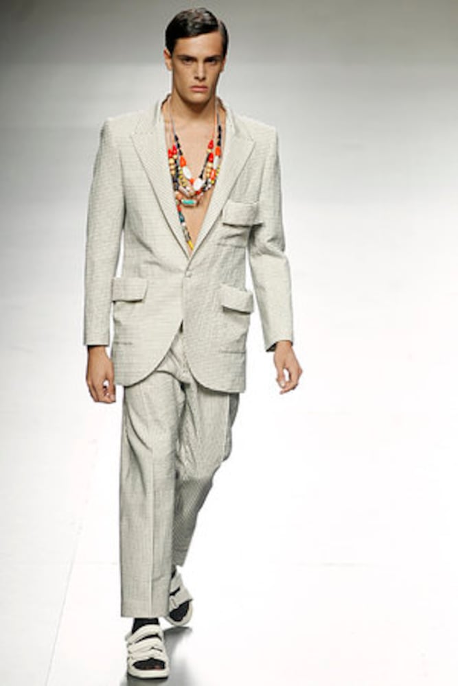 Men take the runway during Spain Fashion Week