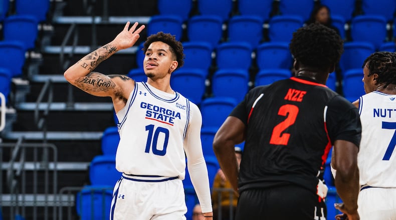 Georgia State's Jelani Hamilton joined the starting lineup and scored 15 points in the win over Louisiana.  (Photo by Daniel Wilson)