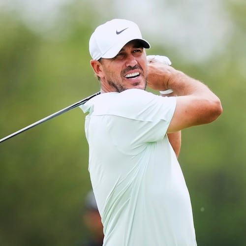 American Brooks Koepka hits his tee shot on the second hole during the Canadian Open in Caledon, Ontario, Thursday, June 11, 2026. (Nathan Denette/The Canadian Press via AP)
