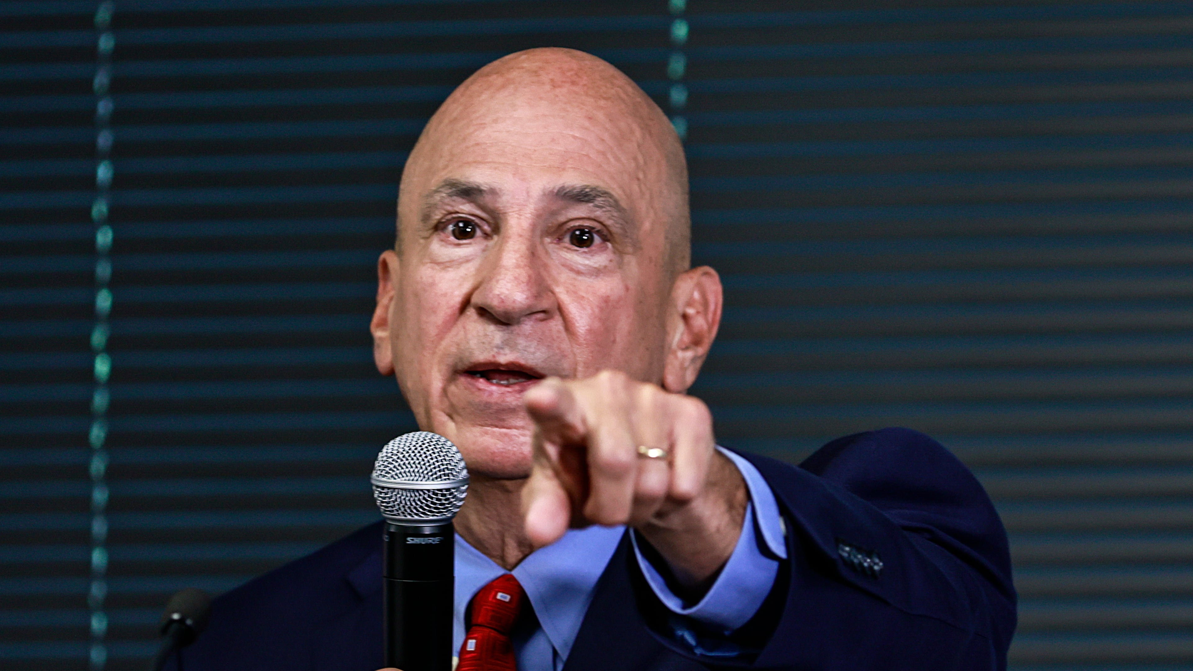 Prosecuting Attorneys' Council of Georgia Executive Director Peter J. Skandalakis answers questions during a news conference Tuesday, Aug. 23, 2022 in Atlanta. (Natrice Miller/Atlanta Journal-Constitution via AP)