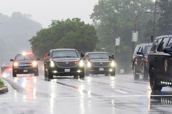 Presidential visits bring presidential traffic jams. (Manuel Balce Ceneta/AP)