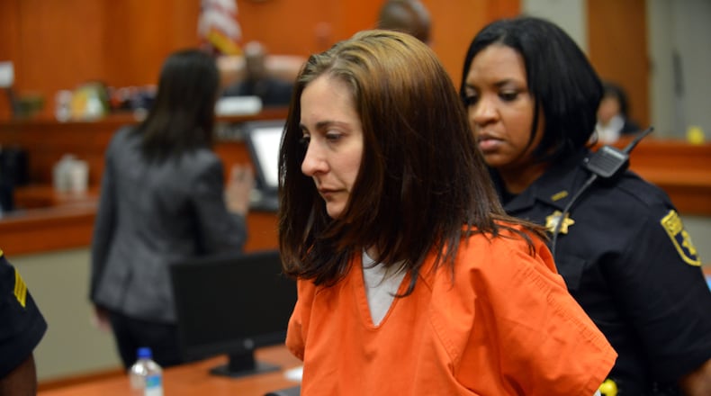 Andrea Sneiderman leaves court after her sentence was handed down by Judge Adams.