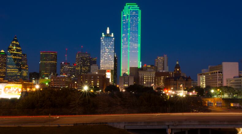 Dallas skyline at night.