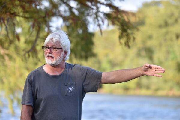 Gordon Rogers, executive director of Flint Riverkeeper, at RiverFront Park in Albany in October. It’s been six years since Florida took its long-running water rights grievances against Georgia to the Supreme Court, and since then the focus of its suit has shifted from metro Atlanta to the farmland of southwest Georgia. (Hyosub Shin / Hyosub.Shin@ajc.com)
