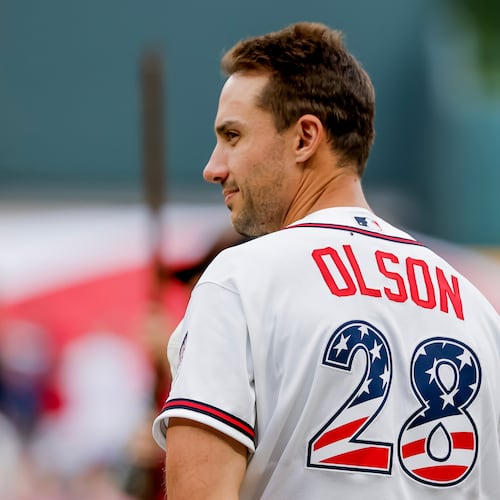 Atlanta Braves first baseman Matt Olson has played 740 games in a row. (Erik S. Lesser/AP)