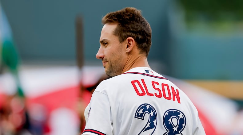 Atlanta Braves first baseman Matt Olson has played 740 games in a row. (Erik S. Lesser/AP)