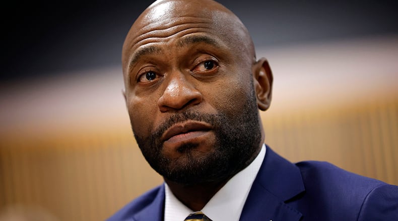 Former Fulton County special prosecutor Nathan Wade sits in court on Friday, March, 1, 2024, in Atlanta. (AP Photo/Alex Slitz, Pool)