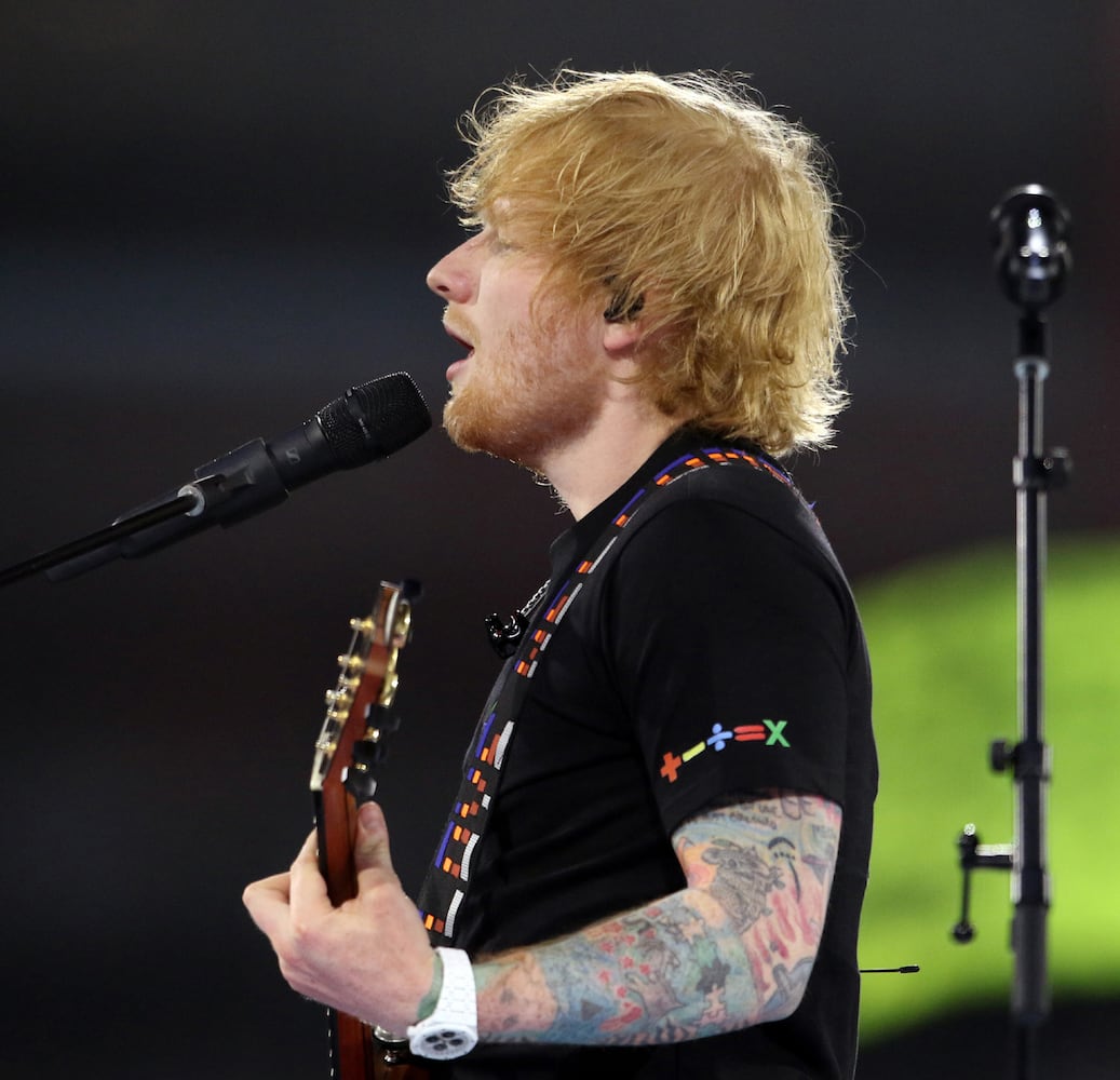 Ed Sheeran rocked a sold-out Mercedes Benz Stadium on Saturday, May 27, 2023 on his +=÷x tour. Georgia native Khalid and British singer Dylan opened the show.
Robb Cohen for The Atlanta Journal-Constitution