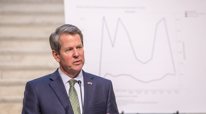 Gov. Brian Kemp announces expanded vaccine sites across Georgia on Wednesday, March 3, 2021, at the Capitol. This past week he also announced expanded eligibility among Georgians to receive COVID-19 vaccines. (Photo: Jenni Girtman for The Atlanta Journal-Constitution)