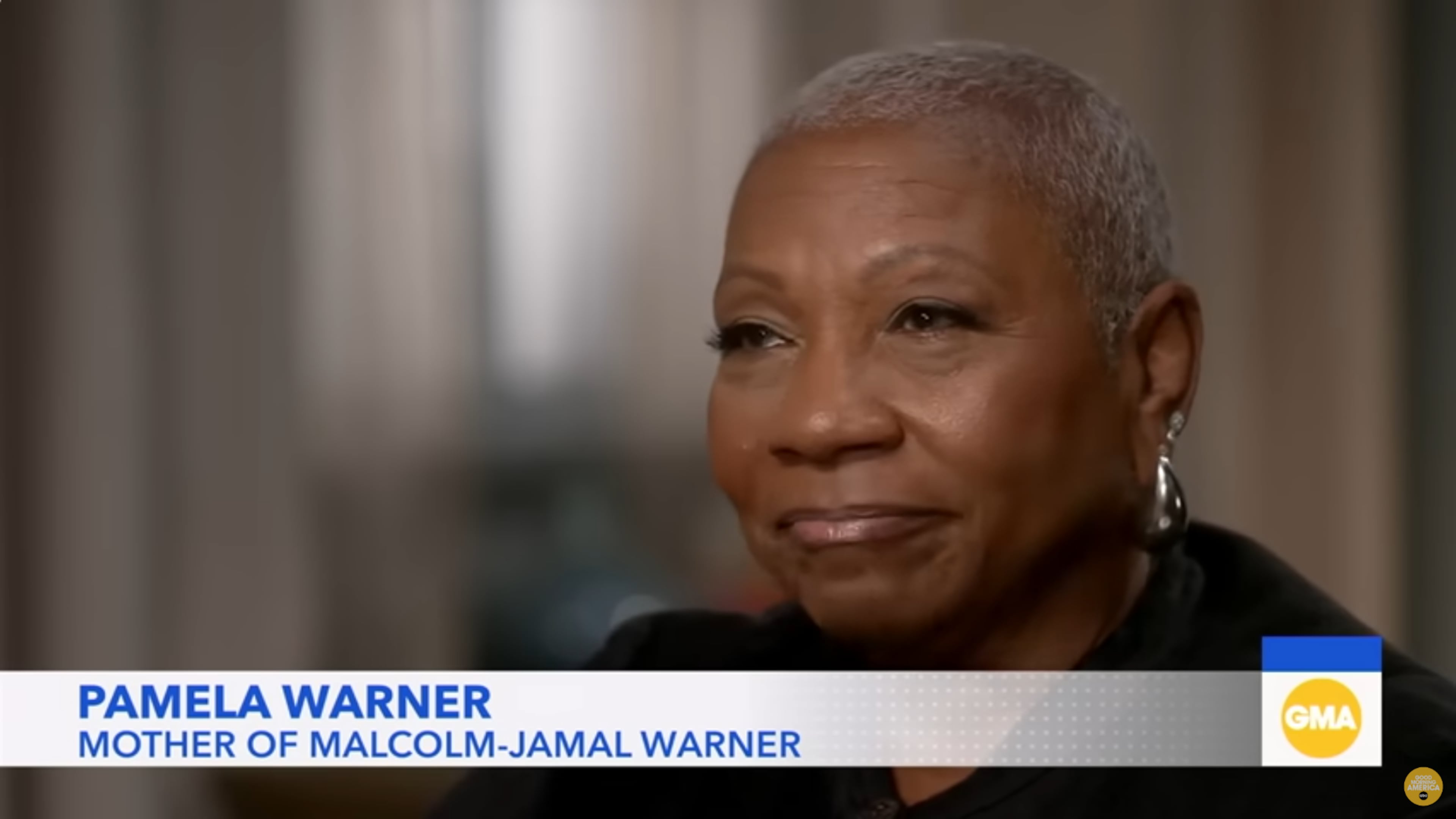 Pamela Warner spoke about grief and the details behind her son Malcolm-Jamal Warner's death with Robin Roberts on "Good Morning America" that aired on ABC Sept. 16, 2025. (ABC Screengrab)
