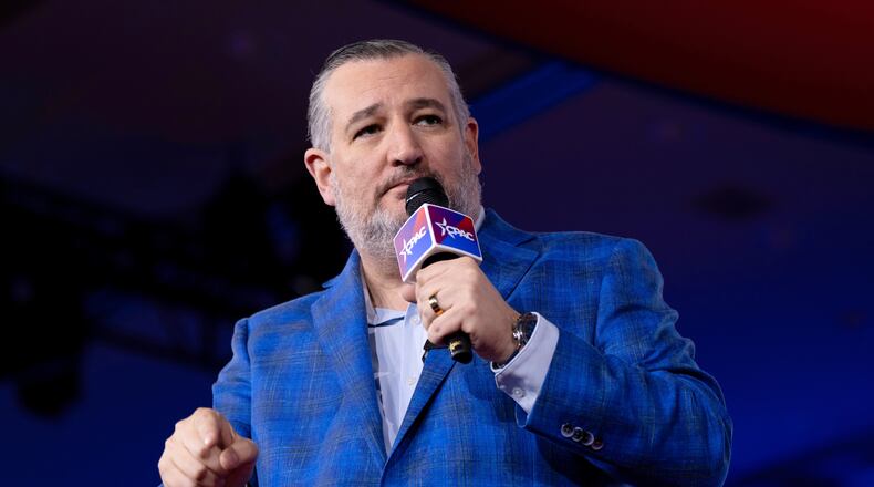 FILE - Sen. Ted Cruz, R-Texas, speaks at the Conservative Political Action Conference (CPAC) in Dallas, March 28, 2026. (AP Photo/Gabriela Passos, File)