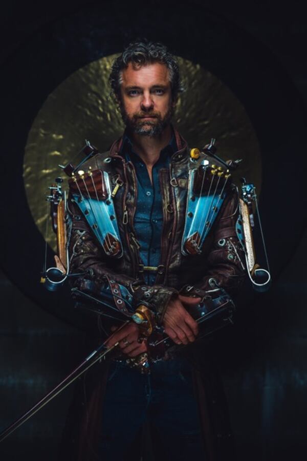 William Close’s interests in architecture, sound design and sculpture led him to invent instruments. His most famous is a Guinness World Record breaking instrument called the earth harp. (Courtesy of William Close)