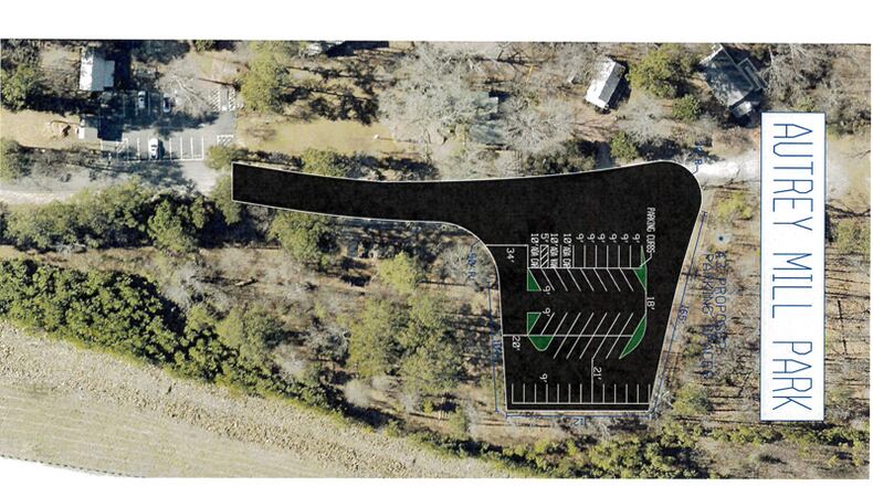 A parking lot with a porous, gridlike surface will be installed at the Autrey Mill Nature Preserve in Johns Creek. CITY OF JOHNS CREEK