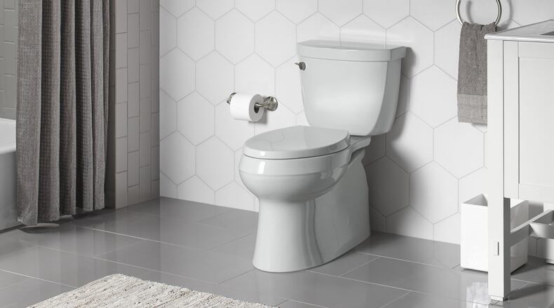 Comfort-height toilets are a little taller than standard toilets, giving many users a comfortable sitting position. (Kohler)