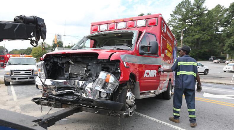 The three-vehicle wreck happened at Memorial Drive and Wyman Street, Atlanta police officer Kim Jones said on Septl. 30, 2013