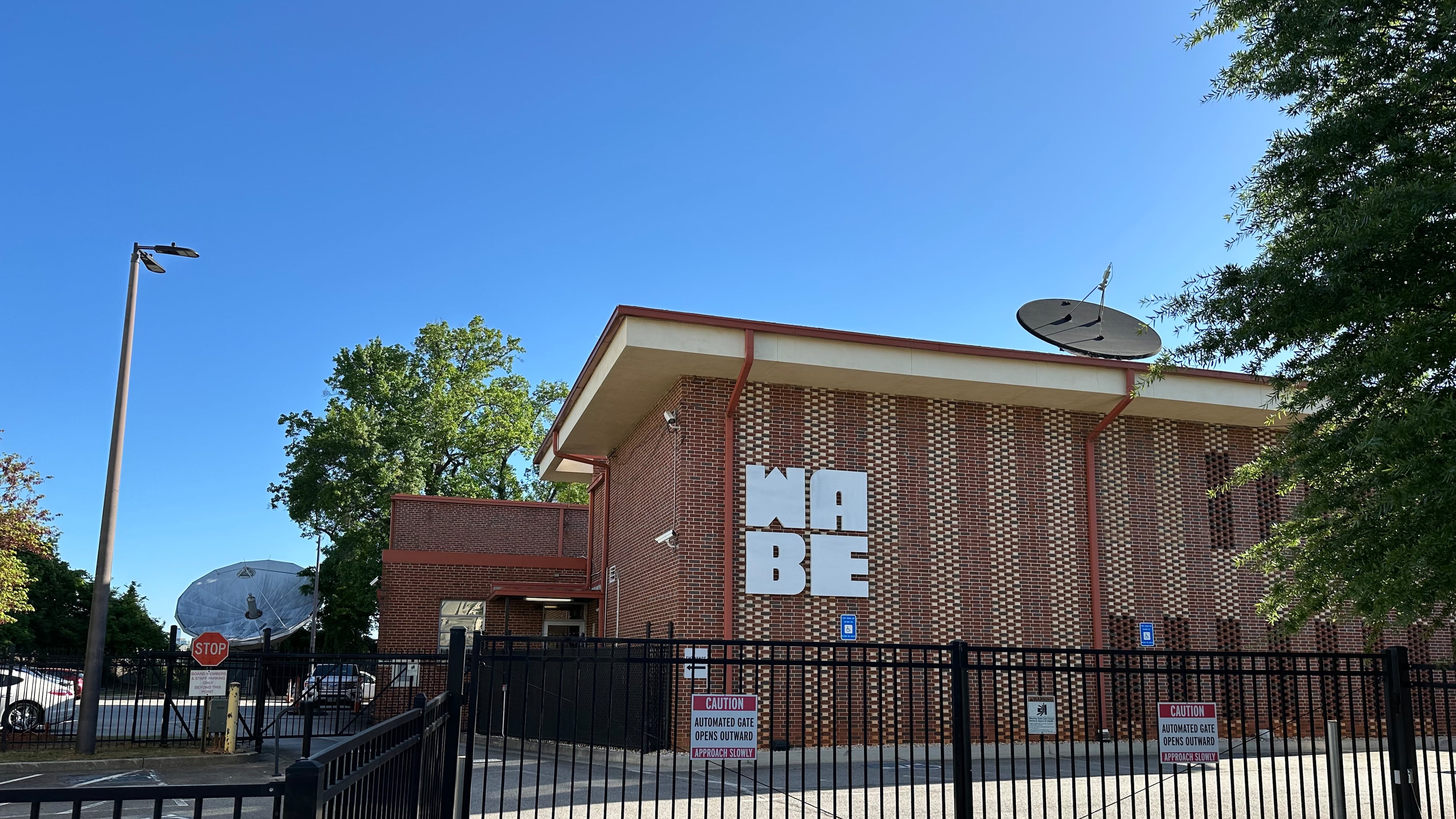 The exterior of WABE headquarters on April 16, 2025. (Rodney Ho / The Atlanta Journal-Constitution)