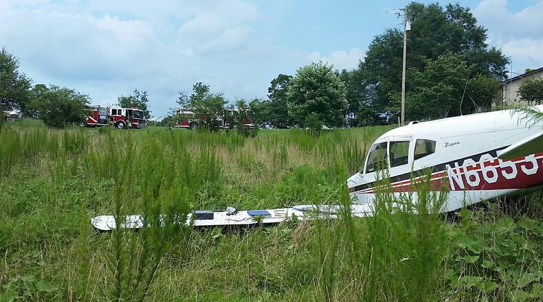 A plane crashed in Hall County on Friday afternoon. (Credit: Hall County Fire Services)