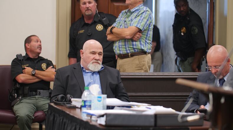 Defendant Frank Gebhardt during a break in jury selection at Spalding County Superior Court Monday, June 18, 2018. POOL PHOTO BY MAX PELTZ