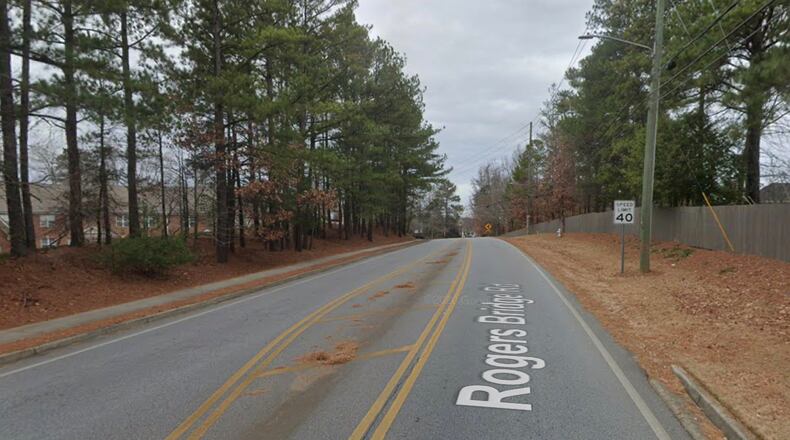 The Gwinnett Department of Transportation has asked Duluth to consider reducing the speed limit from 40 mph to 30 mph on Rogers Bridge Road from Peachtree Industrial Boulevard to Albion Farm Road. (Google Maps)