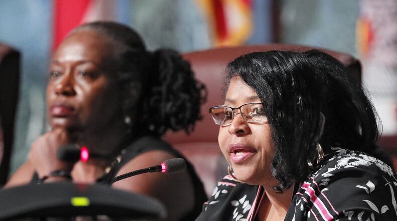 Councilwoman Andrea Boone (right) is in charge of the committee that handles the City Council redistricting. BOB ANDRES /BANDRES@AJC.COM