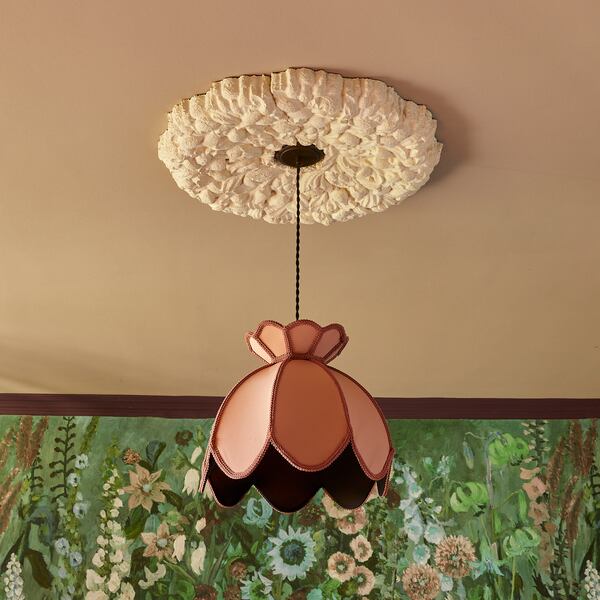 England's House of Hackney has embraced sustainability by creating products like this ceiling rose made from mycelium (mushroom fiber), which is an entirely natural product created using natural processes and can also be recycled back into the environment someday. Photo: Courtesy of House of Hackney