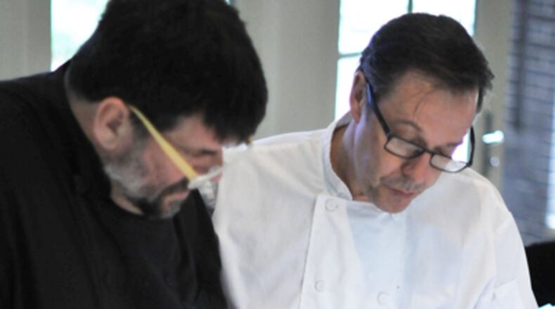 Chefs Peter Kaiser and Kevin Rathbun at Kaiser’s Chop House in Sandy Springs. Credit: Kaiser’s Chop House.