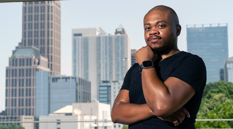 Clayton County resident Evan Durham has voted for Republicans in the past, including Gov. Brian Kemp, and says he could do it again sometime in the future. But in November, he plans to cast a ballot for Vice President Kamala Harris, the Democratic nominee for president. “What Kamala Harris is offering is a sensibility, an understanding and a vision for the future,” he said. “I don’t know what the Republicans’ vision is for the future." (Seeger Gray / AJC)