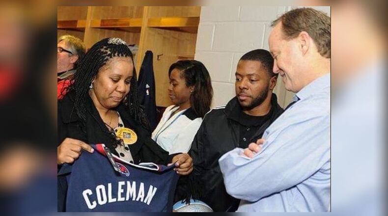 Raeshone Coleman is grief-stricken that her deceased son's honorary Atlanta Hawks jersey was stolen.