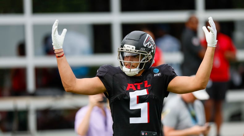 Falcons wide receiver Drake London’s new deal makes him the third highest-paid receiver in the NFL. While he hasn’t made a Pro Bowl or received any All-Pro recognition, his numbers are worthy of a lofty payday. (Miguel Martinez/AJC 2025)