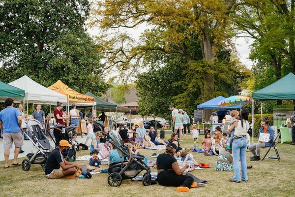 The Decatur Farmers Market is held on the lawn of the community’s First Baptist Church where the greenspace is just right for picnics and visiting with neighbors. (Courtesy of Community Farmers Markets)