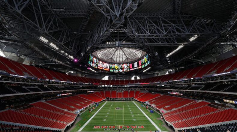 Falcons’ Mercedes-Benz Stadium in downtown Atlanta.