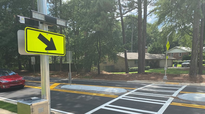 Dunwoody completes improvements on Tilly Mill Road at Andover Drive A new rapid flashing beacon and pedestrian refuge island will enhance safety and connect neighborhood streets.