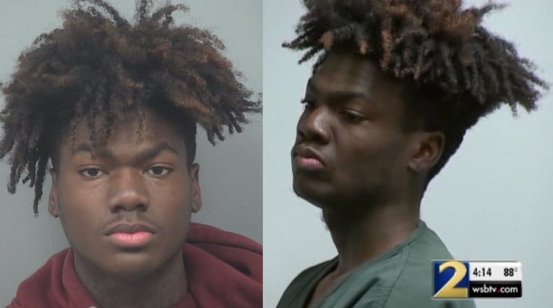 This is Emmanuel Holcomb's mugshot from his Sunday booking in the Gwinnett County jail. He appeared in court Monday and was denied bond.