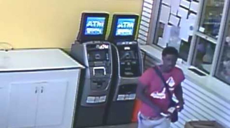 Police seek a man who allegedly shot at a group of friends outside an Atlanta convenience store.