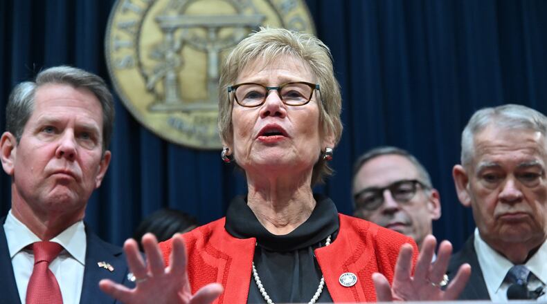 March12, 2020 Atlanta - Dr. Kathleen Toomey, Commissioner of the Georgia Department of Public Health, speaks during a press conference to provide an update on the state's efforts regarding COVID-19, after reporting the first death in Georgia related to coronavirus at the Georgia State Capitol on Thursday, March 11, 2020. (Hyosub Shin / Hyosub.Shin@ajc.com)