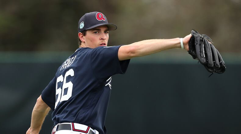 Braves pitching prospect Max Fried is in his first major league camp, after impressing in the second half of the 2016 season at low-A Rome in his first season back from Tommy John elbow surgery. (Curtis Compton/ccompton@ajc.com)