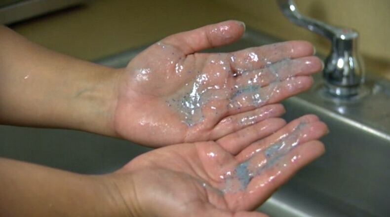 Synthetic microbeads, or microbeads in general are found in things like facial wash, body soap and toothpaste.