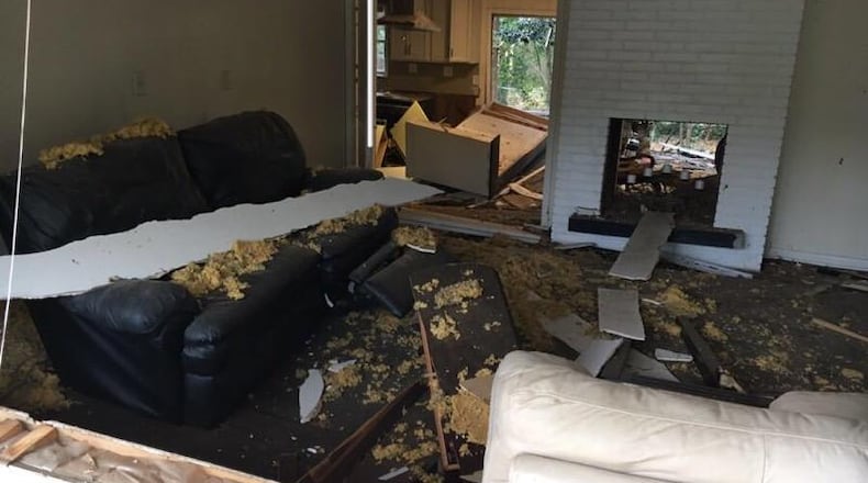 The Cobb County house had extensive damage after an explosion.