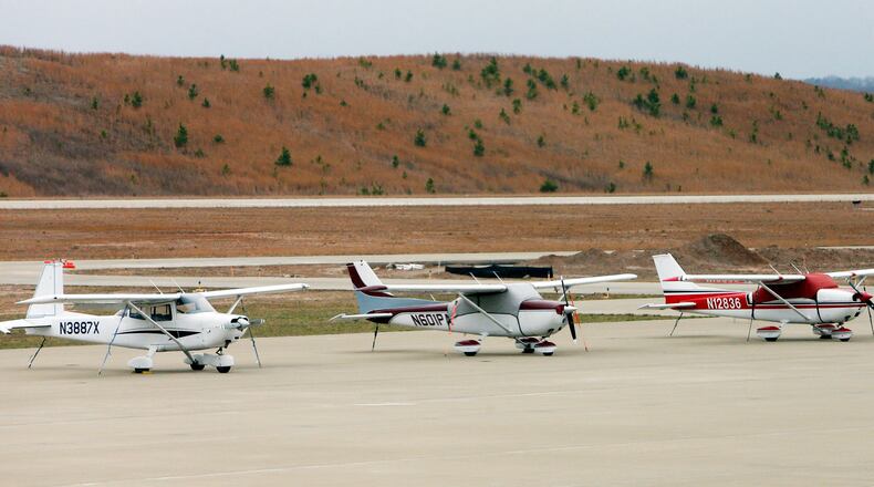 Planes on the tarmac earlier this year at the expanding Paulding Northwest Atlanta Airport in Paulding County.