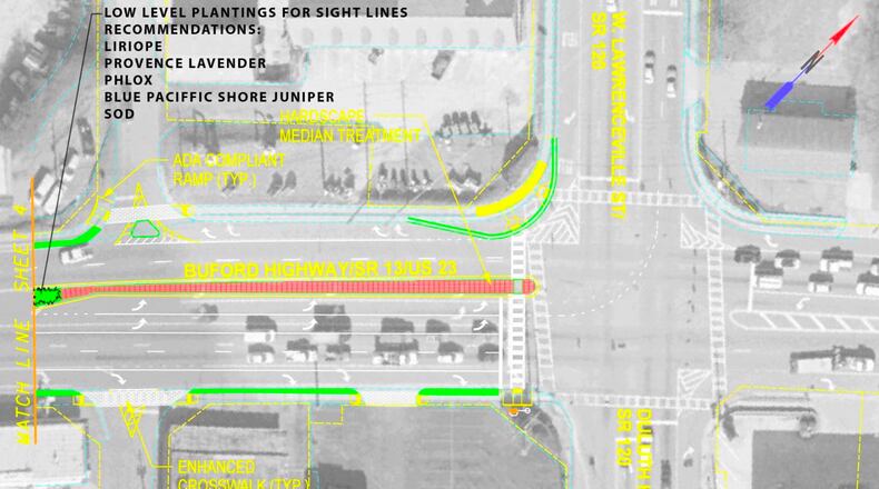 The Buford Highway median project is set to begin in Duluth. Courtesy City of Duluth